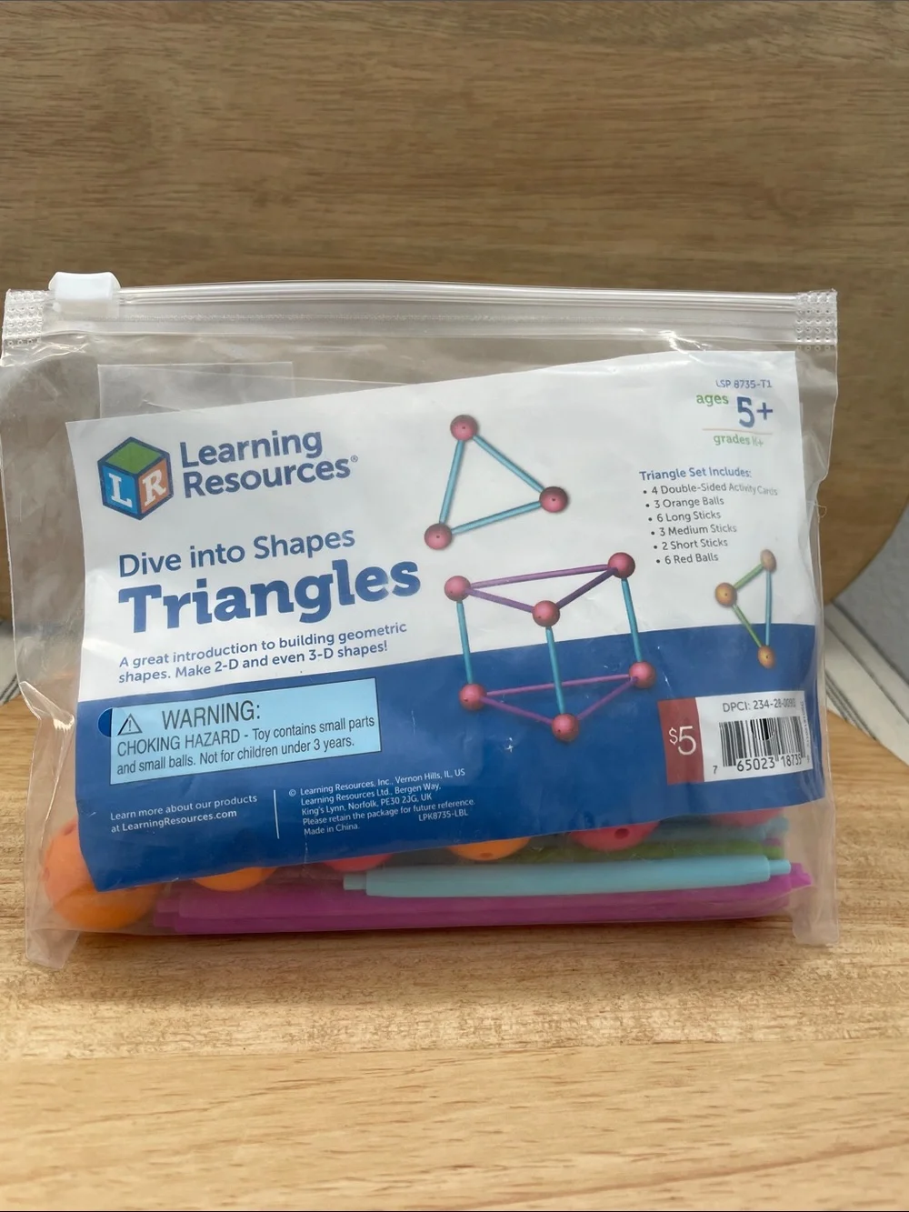 SALE! NWT Learning Resources Dive into Shapes Triangles Kit Orange, Pink, Blue